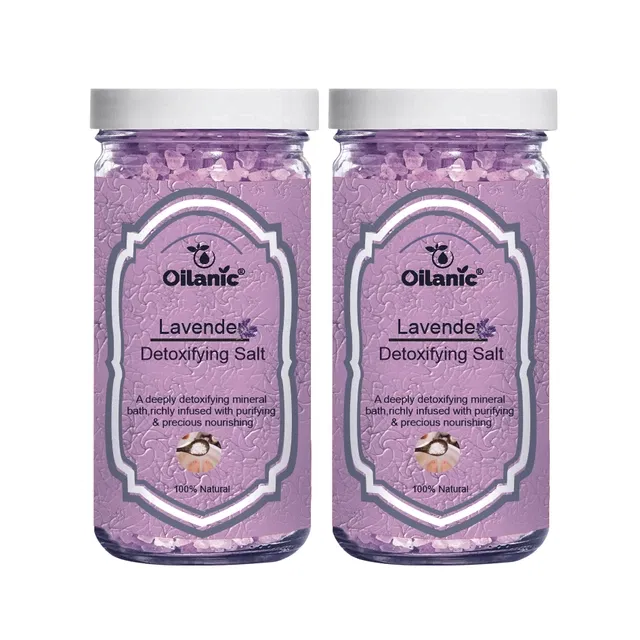 Oilanic Detoxifying Lavender Bath Salt Crystal (200 g, Pack of 2)