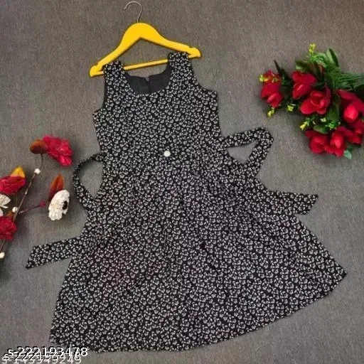 Frock for Girls (Black, 12-18 Months)