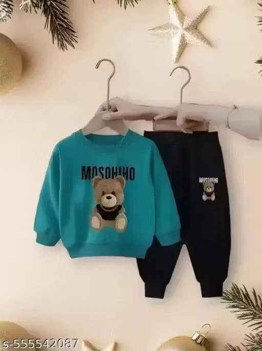 Cotton Blend Printed Clothing Set for Boys (Blue, 18-24 Months)