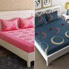 Polycotton Fitted Elastic Double Bedsheet 88x90in 