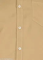 Cotton Blend Solid Shirts for Men, Cream 