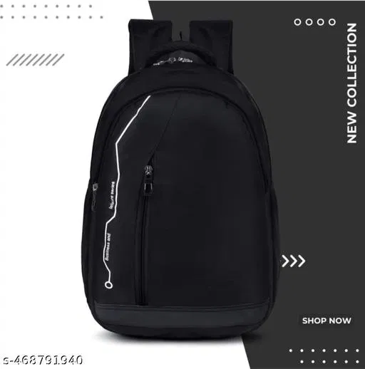 Polyester Backpack for Men & Women, Black