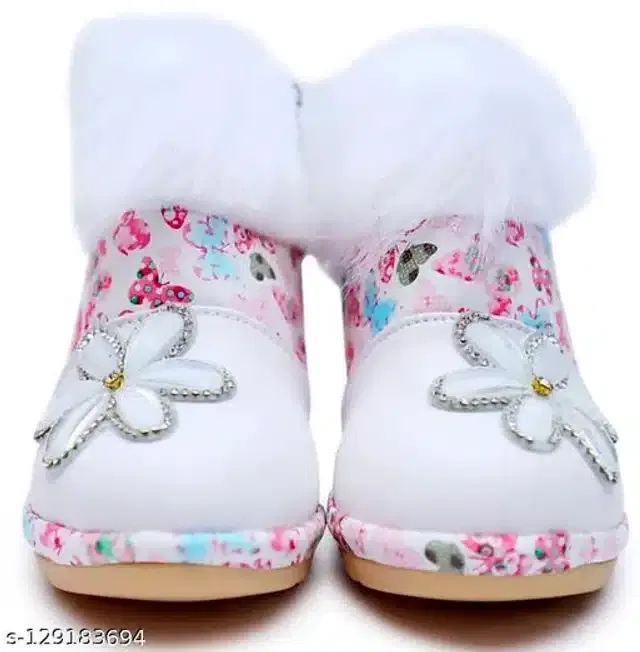 Boots for Girls (White, 7.5-8 Years)