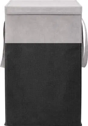 Canvas Laundry Basket,Grey & Black, (Pack Of 1)