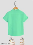 Solid Mandarin Collar Shirt for Boys 