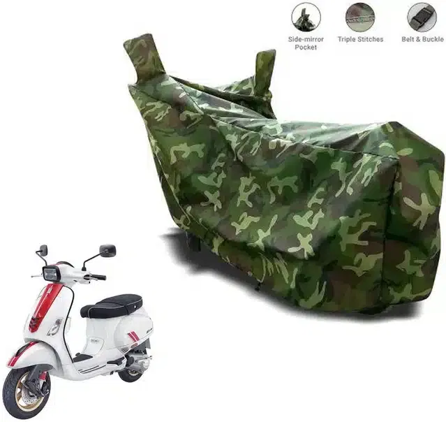 Waterproof & UV Protection Polyester Full Body Cover for Vespa Elettrica BS6 (Green)