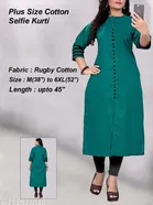 Solid Cotton Blend Kurti for Women 