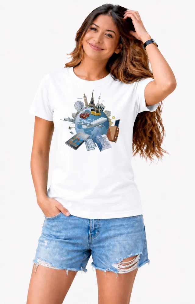 Casual Cotton Blend Tshirts for Women (White, S)