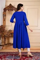 Solid Crepe Kurtis for Women, Royal Blue 