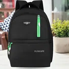 Polyester Laptop Backpack for Men & Women (Black & Light Green, 25 L)