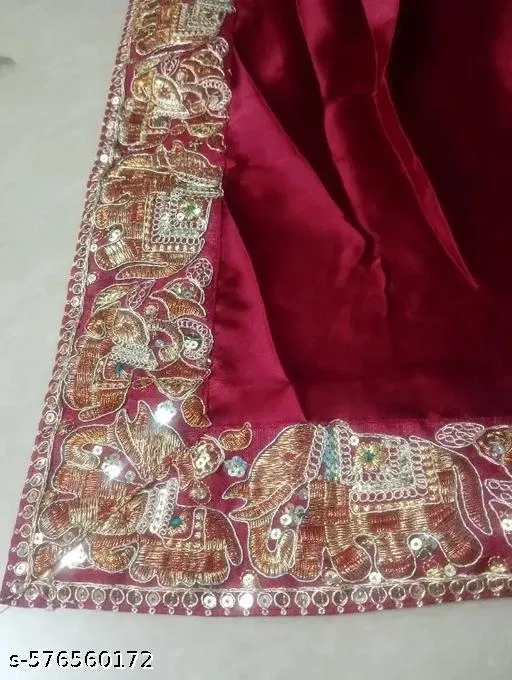 Jimmy Choo Solid Saree For Women, Maroon
