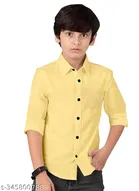Solid Long Sleeve Spread Collar Shirt for Boys 