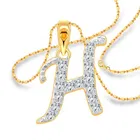 Vighnaharta Alloy Happiness "H" Letter Gold & Rodium Plated Pendant With Chain For Women & Girls 