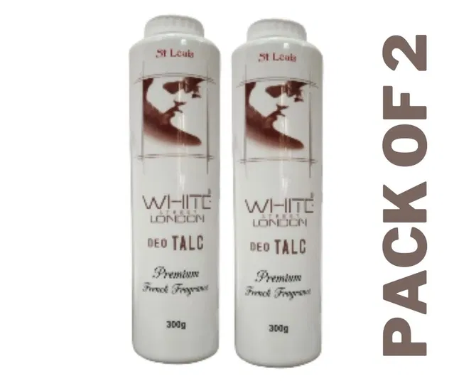 St Louis White Streen London Deo Talc (300 g, Pack of 2)