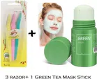 Painless Facial Hair Remover Razor with Green Tea Face Mask Combo (Set of 2, Multicolor)
