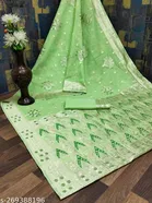 Cotton Linen Zari Woven Saree for Women 