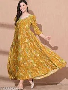Viscose Rayon Kurti for Women, Yellow 