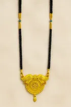 Traditional Maharashtrian Gold-Plated Mangalsutra with Peacock Pendant 