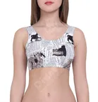 Cotton Blend Lightly Padded Wire Free Sports Bras for Women 