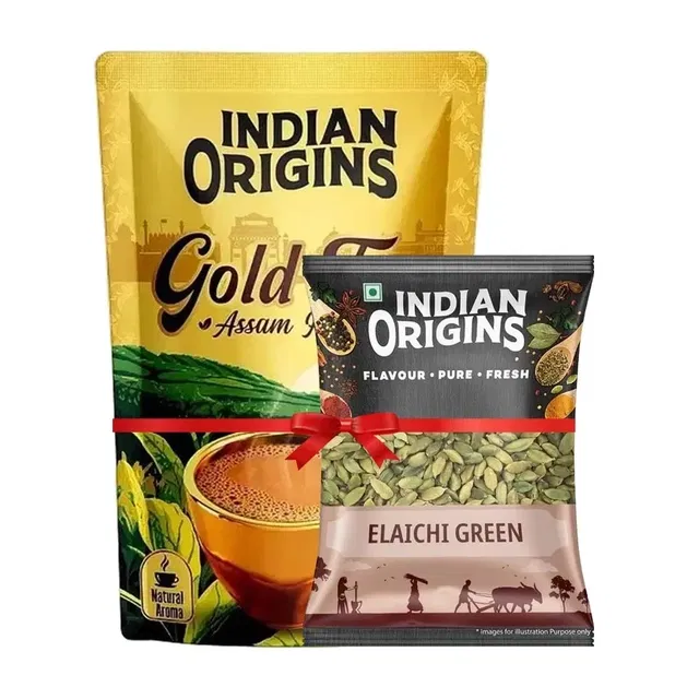 इंडियन ओरिजिन्स गोल्ड चाय 1 kg + इंडियन ओरिजिन्स इलायची ग्रीन 25 g