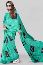 Cotton Blend Printed Saree for Women 
