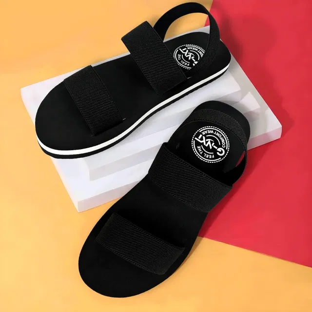 Sandals for Men (Black, 6)