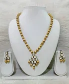 Beautiful Kundan Necklace Set for Women & Girls, Golden