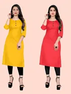 Crepe Solid Kurtis for Women 