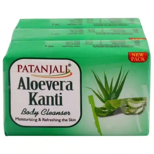 पतंजलि एलोएवेरा कांति बॉडी क्लीन्ज़र सोप 4X150 g (पैक ऑफ़ 4)