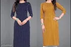 Crepe Striped Kurti for Women 