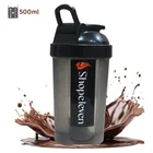 Plastic Gym Shaker Bottle, Black, 500 ml