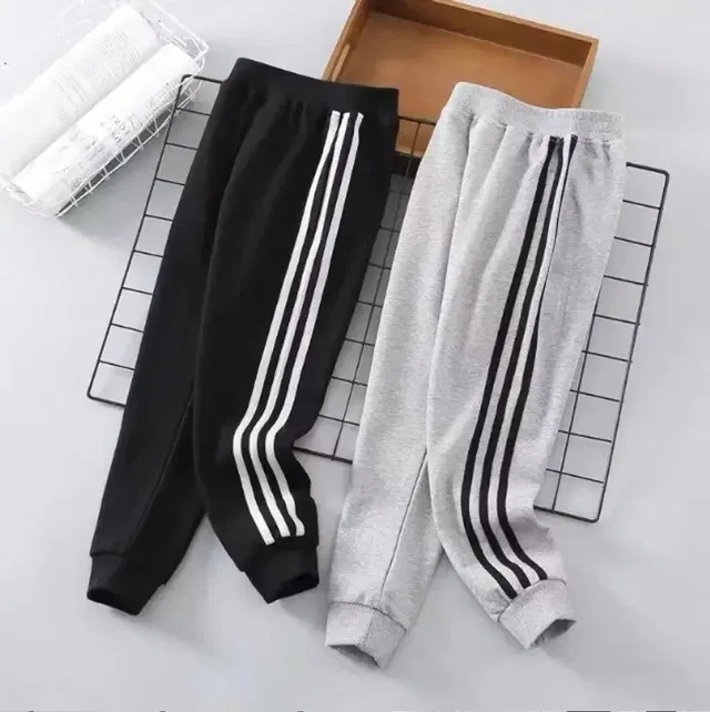 Cotton Blend Trackpants for Boys (Black & Grey, 5-6 Years) (Pack of 2)