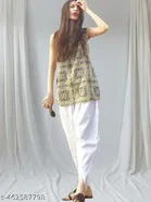 Cotton Solid Salwar for Women, White 