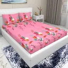 Arch Fab Pink Floral Flat Double Bedsheet 88X90 Inch