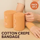 Elastic Cotton Crepe Bandage Wrap 6cm x 4m, Rolls with Extra Clips 