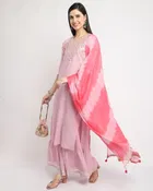 Cotton Cambric Embroidered Kurta Set for Women 