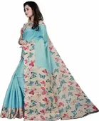 SVB साड़ी प्रिंटेड कलमकारी कॉटन ब्लेंड साड़ी 