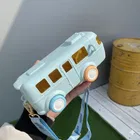 Plastic Bus Shape Sipper Bottle for Kids, Multicolor 