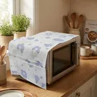Floral Bear Dust-Proof Microwave Oven Cover for Kitchen Decor Durable Modern Design