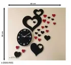 3D Acrylic Heart Wall Clock 