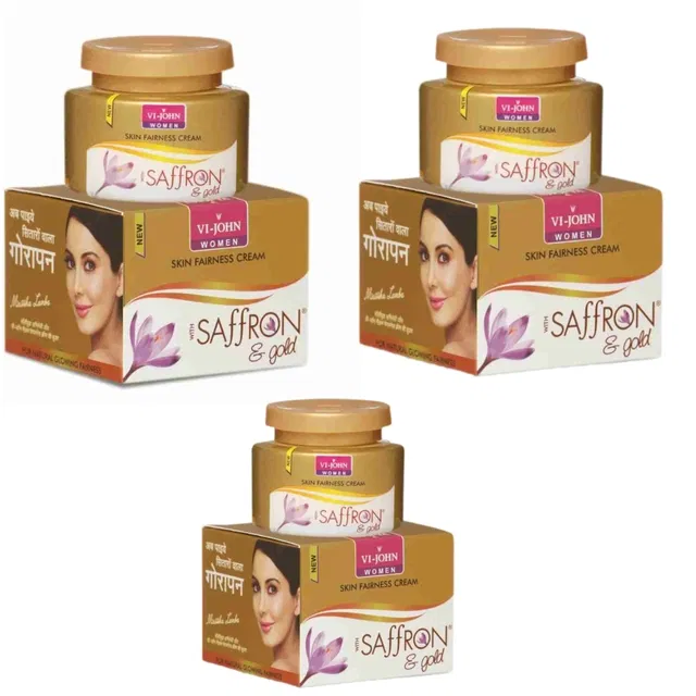 Vi-John Saffron & Gold Fairness Cream for Women (50 g, Pack of 3)