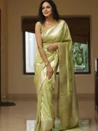 Banarasi Green Art Silk Woven Saree for Women
