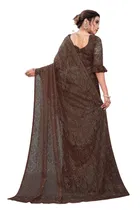 Net Solid Saree for Women 