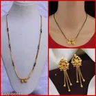 Alloy 2 Pcs Mangalsutra with 1 Pair Earrings for Women 