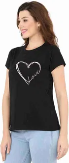 Round Neck Printed T-Shirt for Women & Girls 