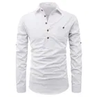 Trendy Cotton Full Sleeves Short Kurta For Men 
