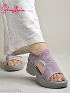 Shoetopia Grey Wedge Sandals Size IND-7