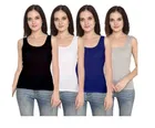 Cotton Blend Camisole for Women (Multicolor, S) (Pack of 3)