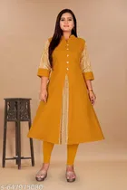 Solid Cotton Blend Kurti for Women, Pack of 2 