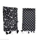 Chiffon Scarves for Women, Black, Pack of 2